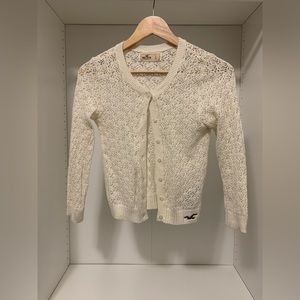 Hollister White Knit Cardigan - Size XS